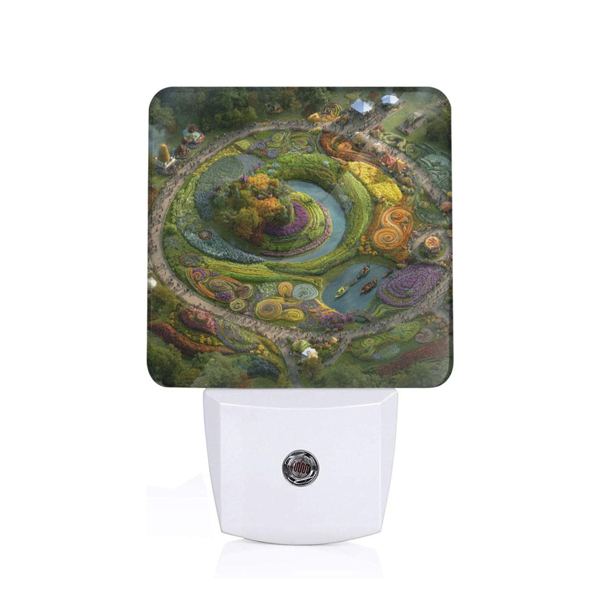 Dusk to Dawn Sensor Night Light with Dreamy Garden Pattern - Size 4.95×2.95 inches, Energy - efficient and Practical