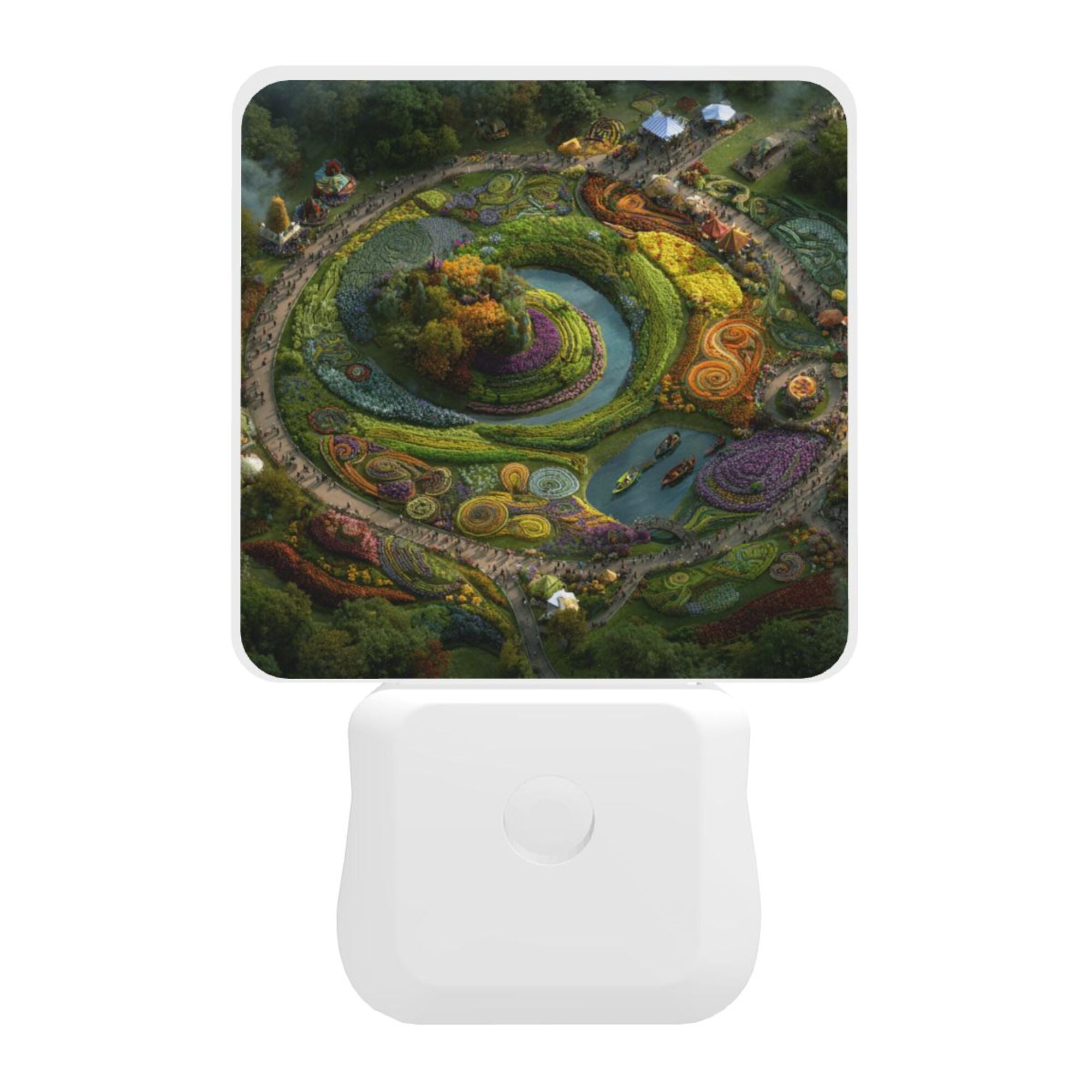 Dusk to Dawn Sensor Night Light with Dreamy Garden Pattern - Size 4.95×2.95 inches, Energy - efficient and Practical