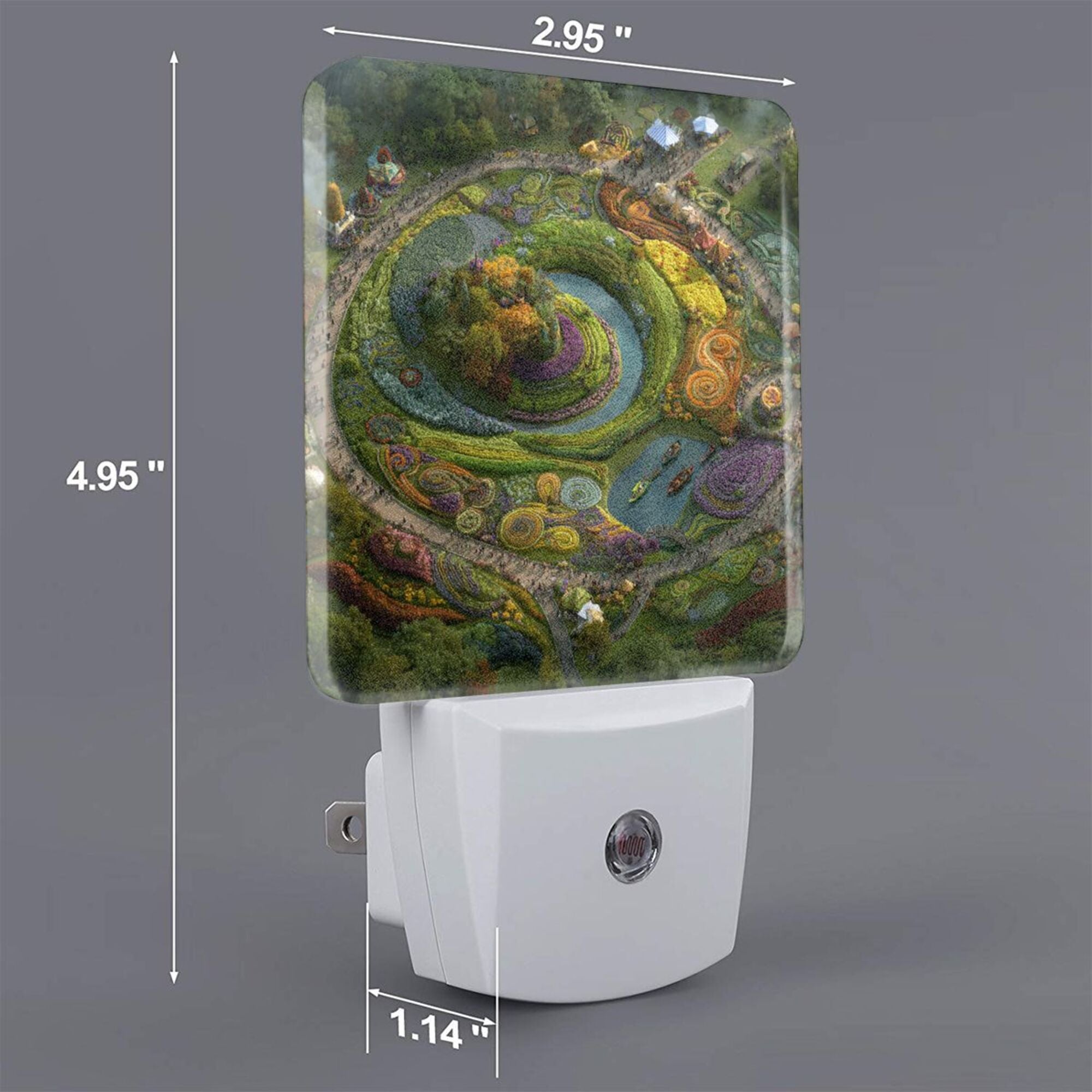 Dusk to Dawn Sensor Night Light with Dreamy Garden Pattern - Size 4.95×2.95 inches, Energy - efficient and Practical