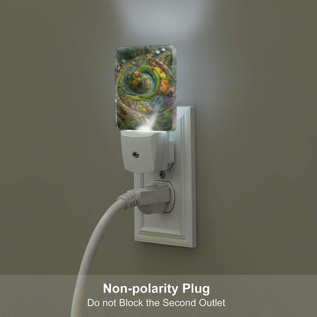 Dusk to Dawn Sensor Night Light with Dreamy Garden Pattern - Size 4.95×2.95 inches, Energy - efficient and Practical