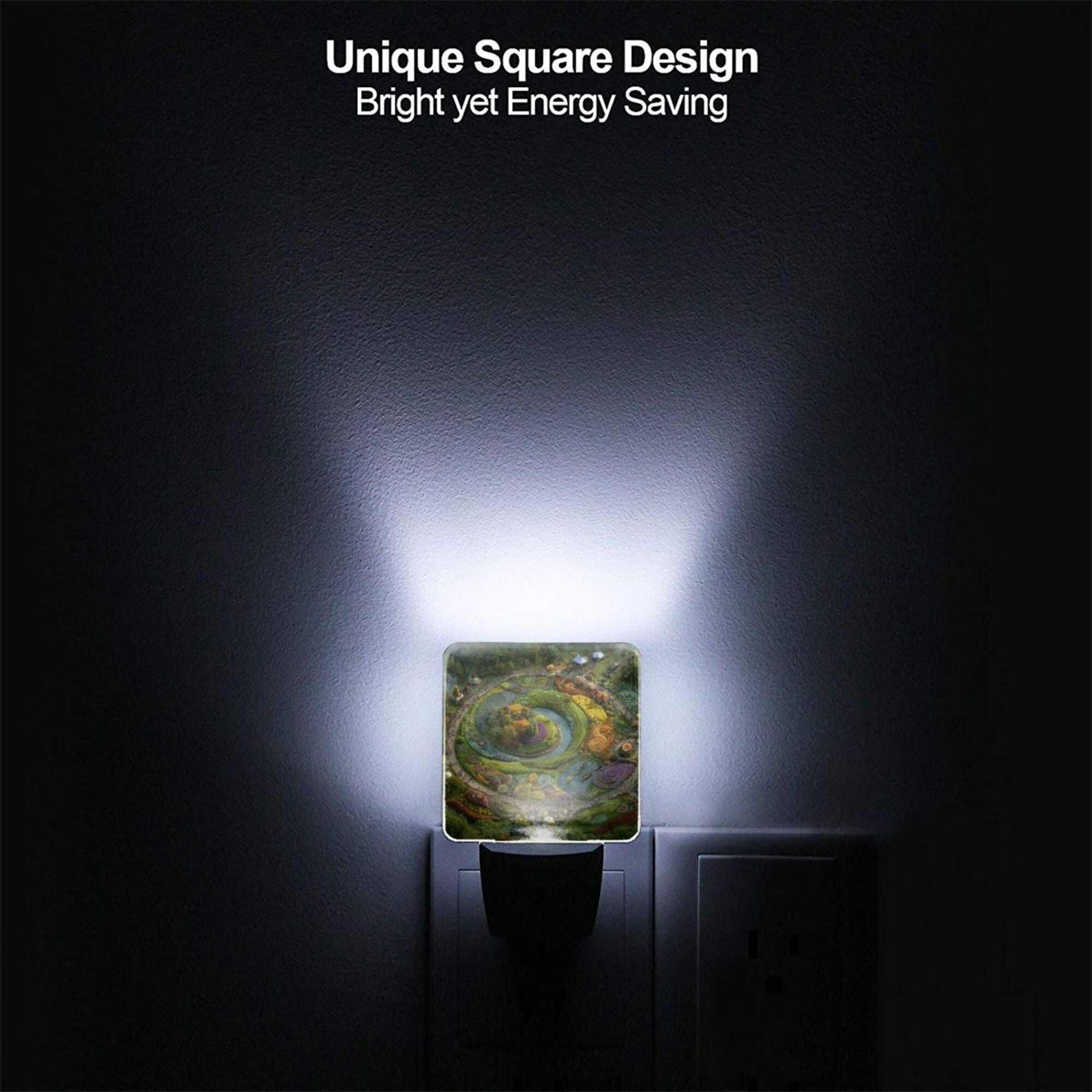 Dusk to Dawn Sensor Night Light with Dreamy Garden Pattern - Size 4.95×2.95 inches, Energy - efficient and Practical