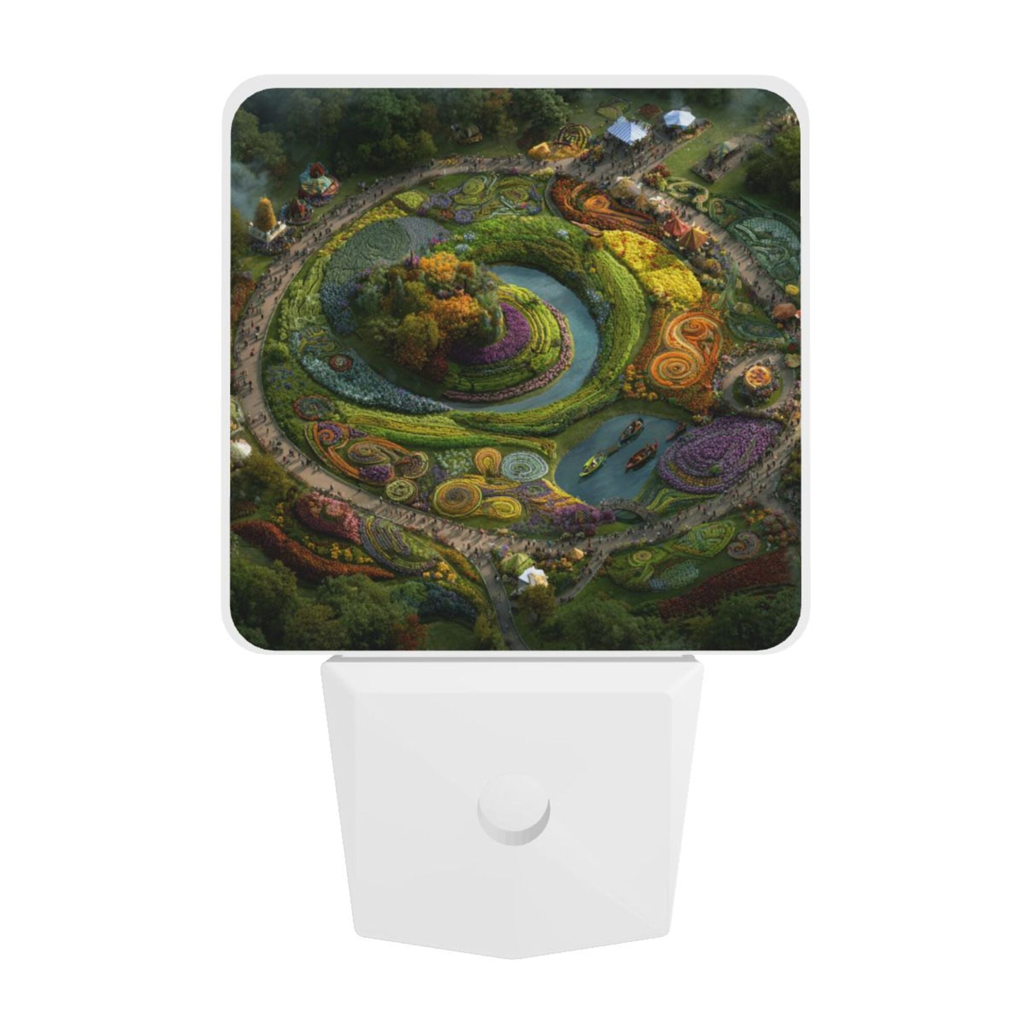Dusk to Dawn Sensor Night Light with Dreamy Garden Pattern - Size 4.95×2.95 inches, Energy - efficient and Practical