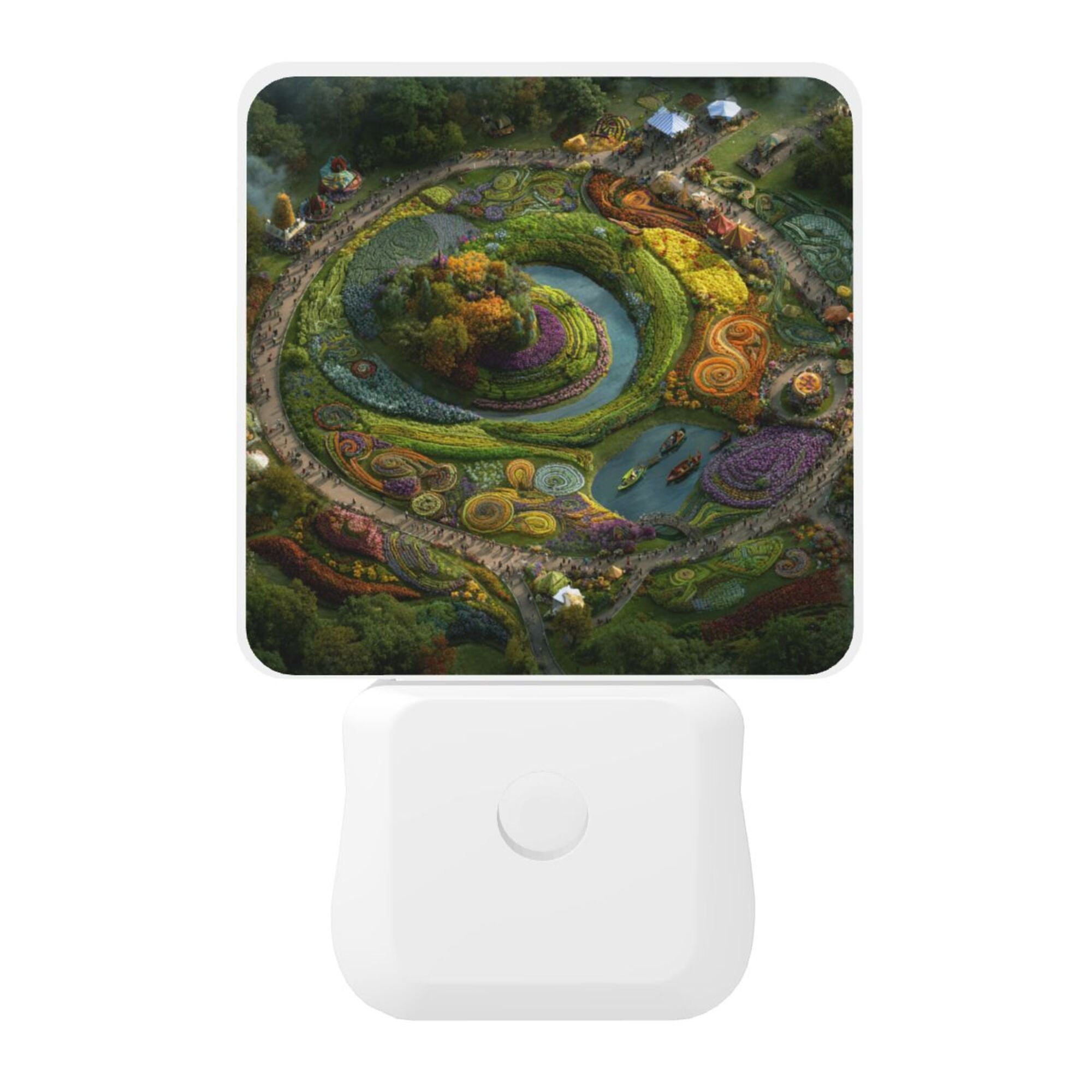 Dusk to Dawn Sensor Night Light with Dreamy Garden Pattern - Size 4.95×2.95 inches, Energy - efficient and Practical
