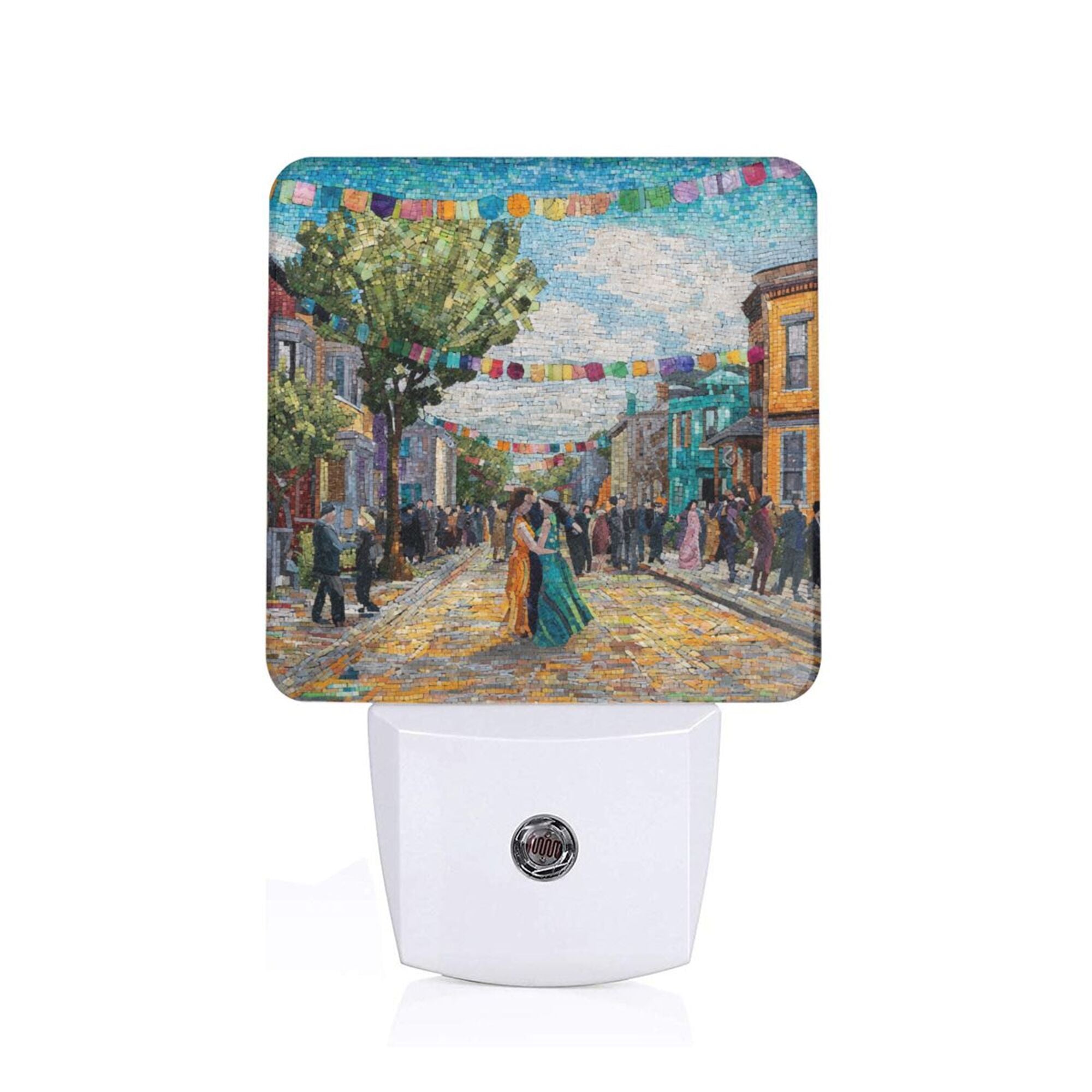 Artistic Street Scene Sensor Night Light - Size 4.95×2.95 inches, Smart Light - Sensing Energy - Saving Decorative Light