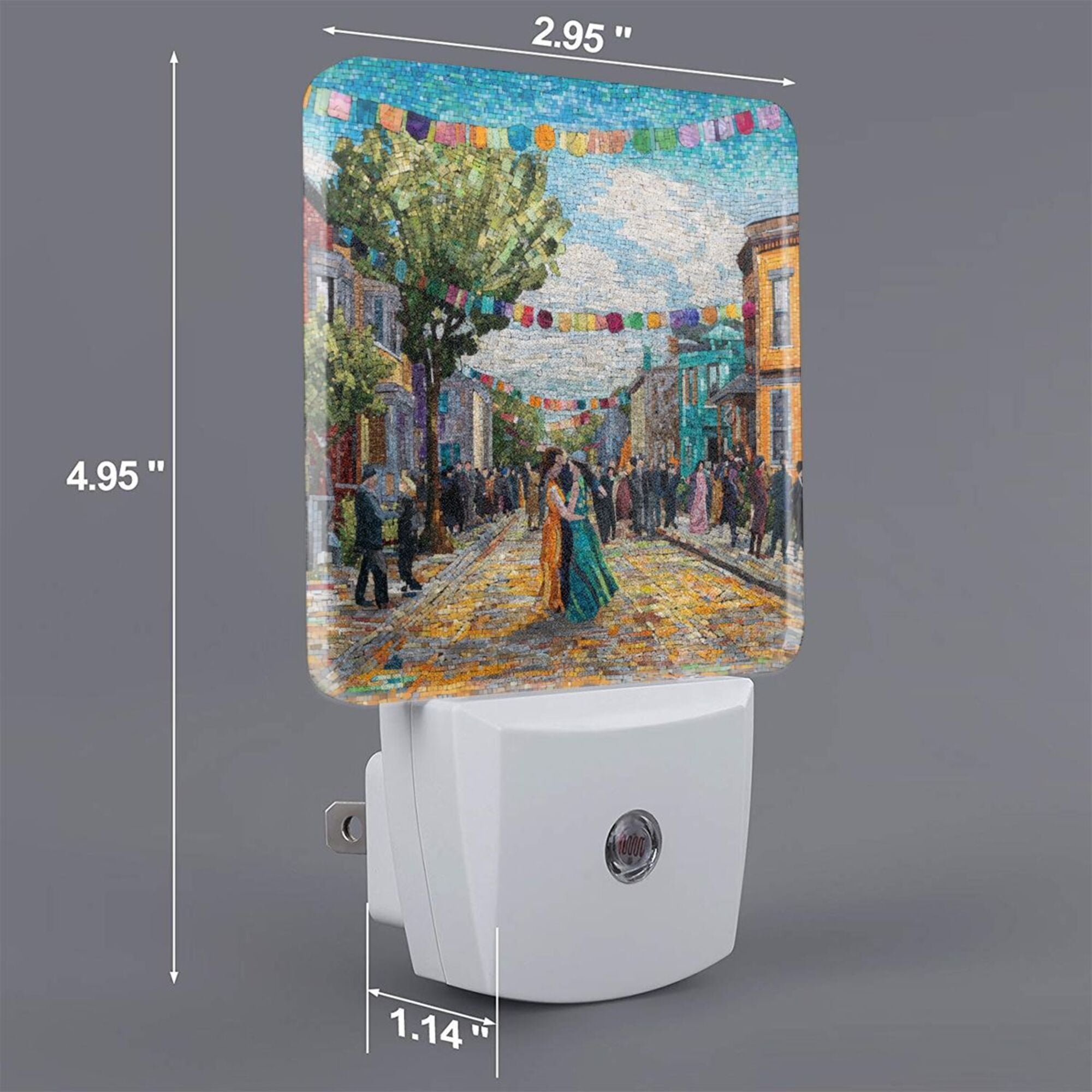 Artistic Street Scene Sensor Night Light - Size 4.95×2.95 inches, Smart Light - Sensing Energy - Saving Decorative Light