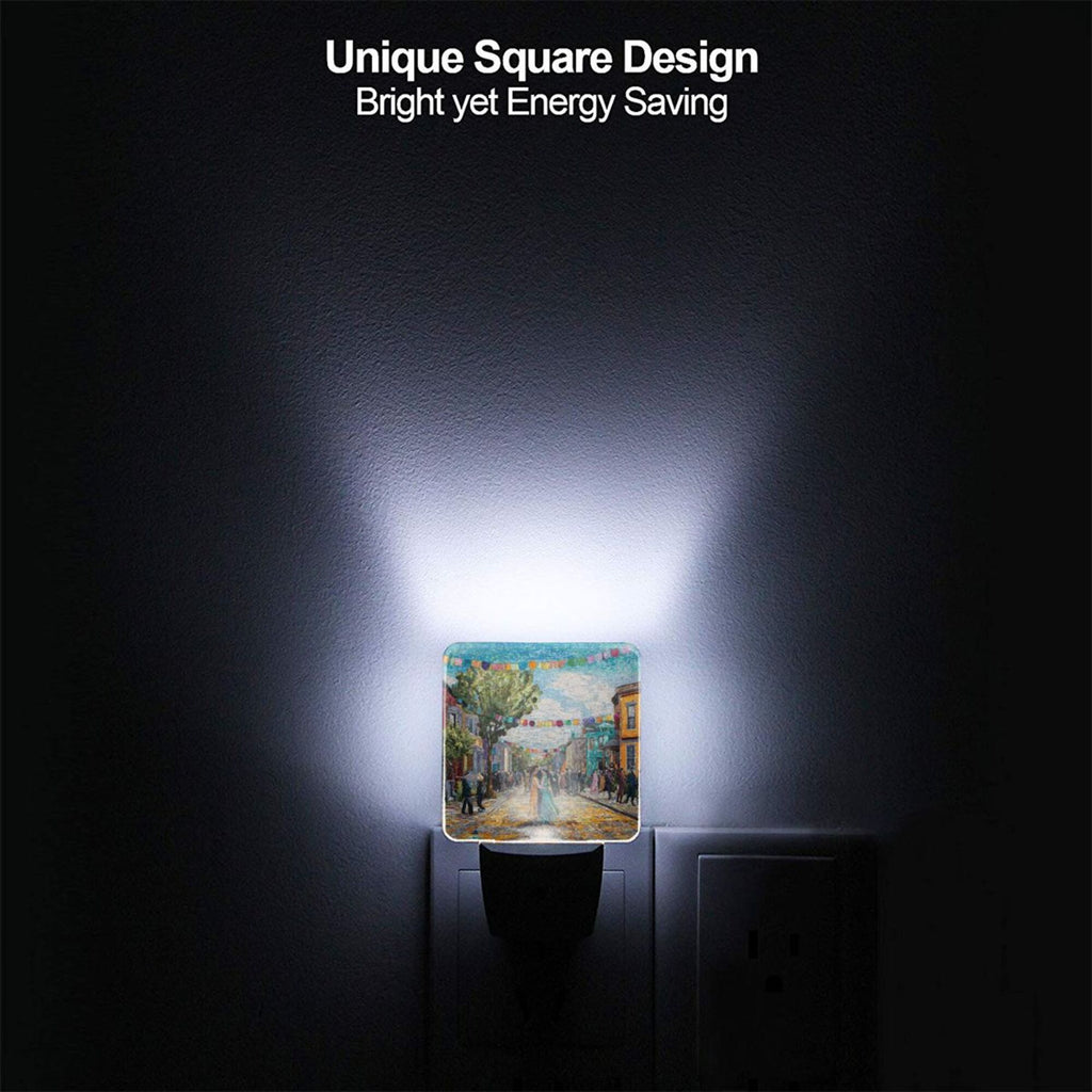 Artistic Street Scene Sensor Night Light - Size 4.95×2.95 inches, Smart Light - Sensing Energy - Saving Decorative Light