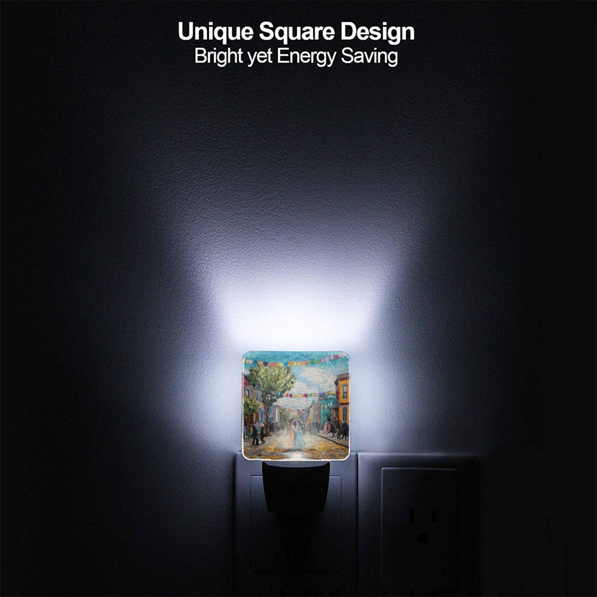 Artistic Street Scene Sensor Night Light - Size 4.95×2.95 inches, Smart Light - Sensing Energy - Saving Decorative Light