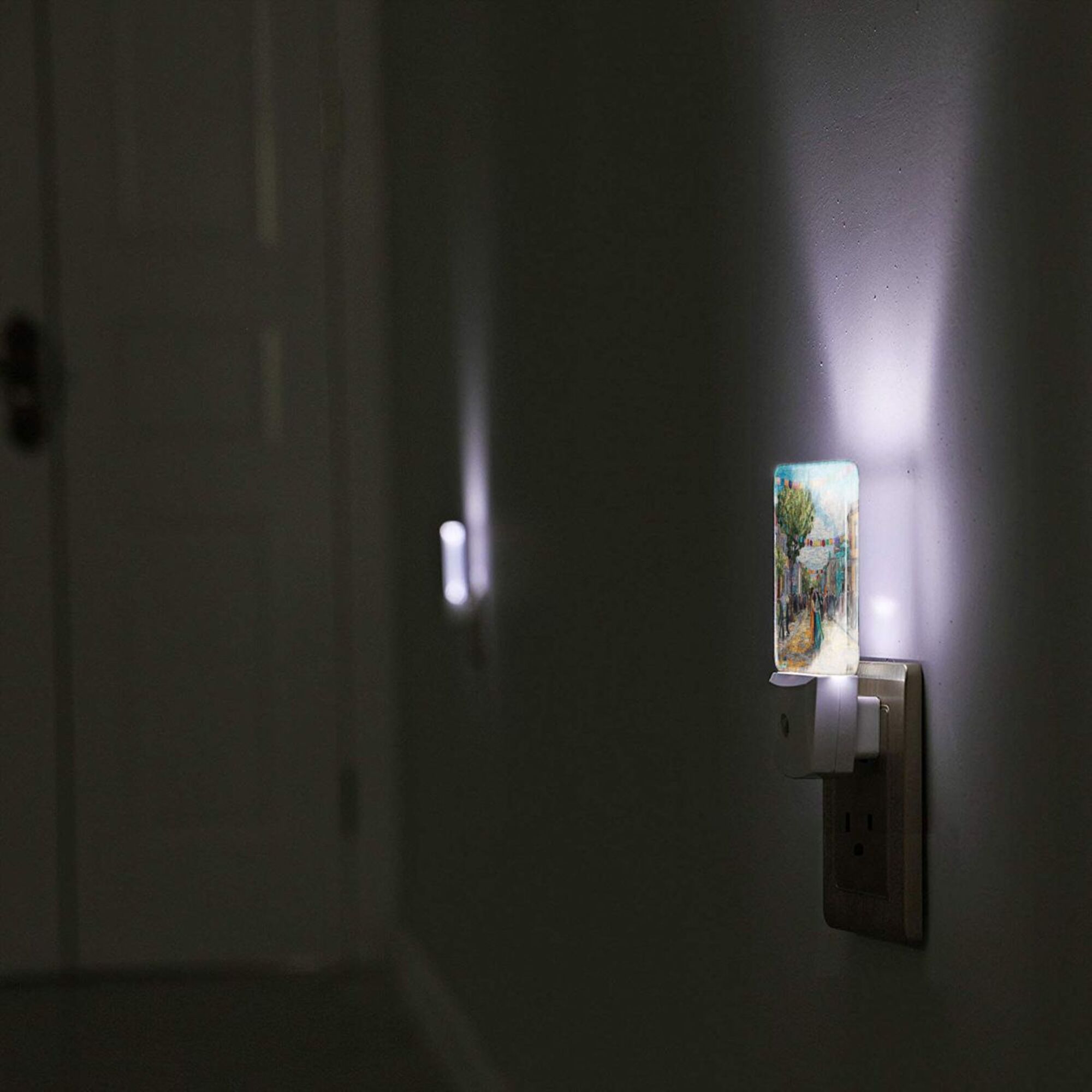 Artistic Street Scene Sensor Night Light - Size 4.95×2.95 inches, Smart Light - Sensing Energy - Saving Decorative Light