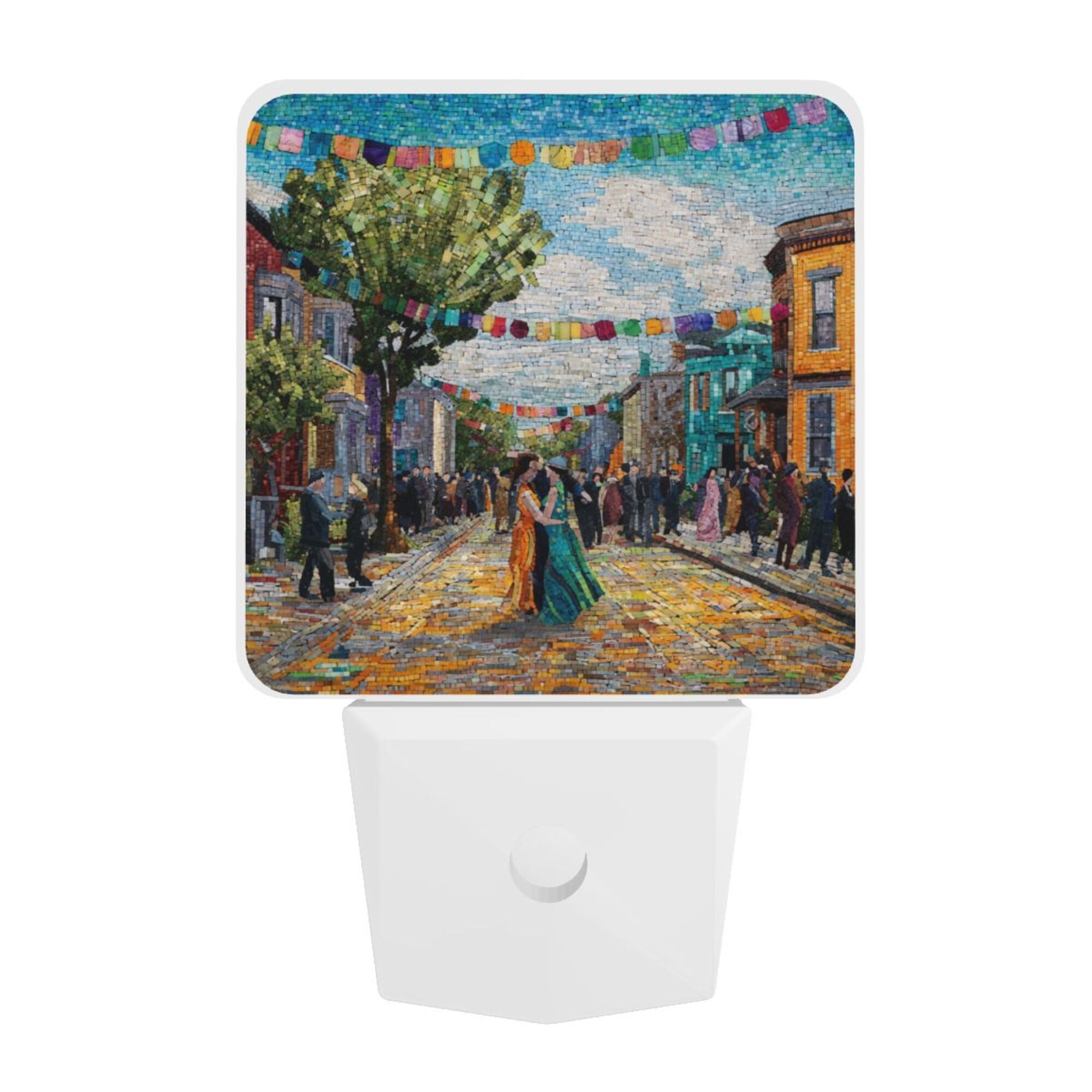 Artistic Street Scene Sensor Night Light - Size 4.95×2.95 inches, Smart Light - Sensing Energy - Saving Decorative Light