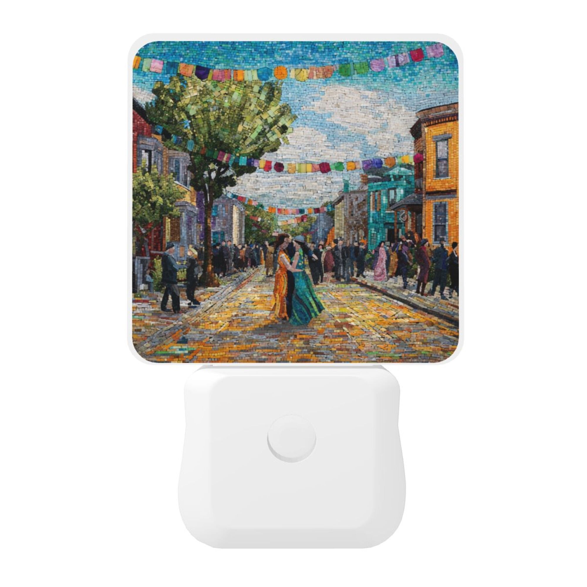 Artistic Street Scene Sensor Night Light - Size 4.95×2.95 inches, Smart Light - Sensing Energy - Saving Decorative Light