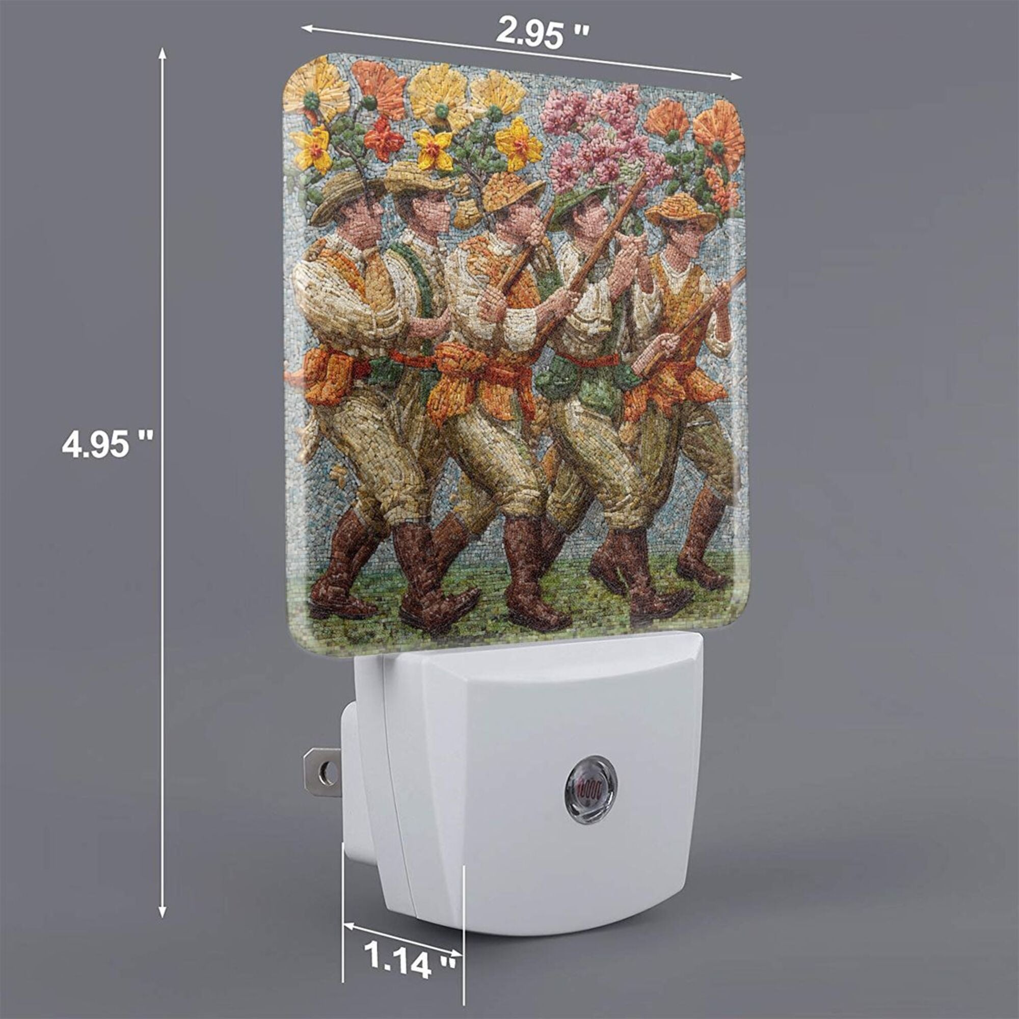 Retro Art Pattern Sensor Night Light - Size 4.95×2.95 inches, Smart Light - Sensing Energy - Saving Decorative Light