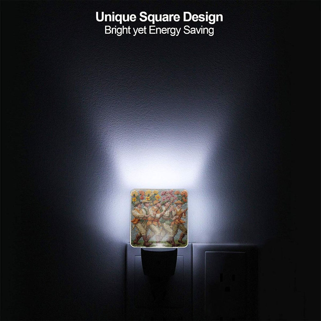 Retro Art Pattern Sensor Night Light - Size 4.95×2.95 inches, Smart Light - Sensing Energy - Saving Decorative Light