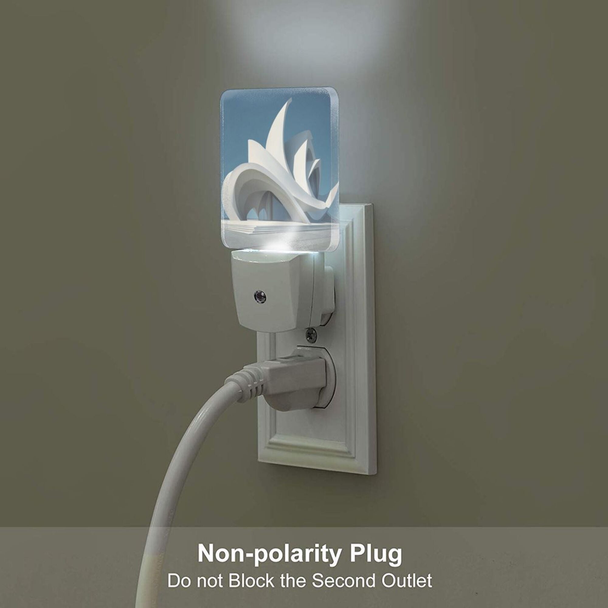 Modern Architectural Pattern Smart Sensor Night Light - Size 4.95×2.95 inches, Energy - Saving Soft Light Decorative Light