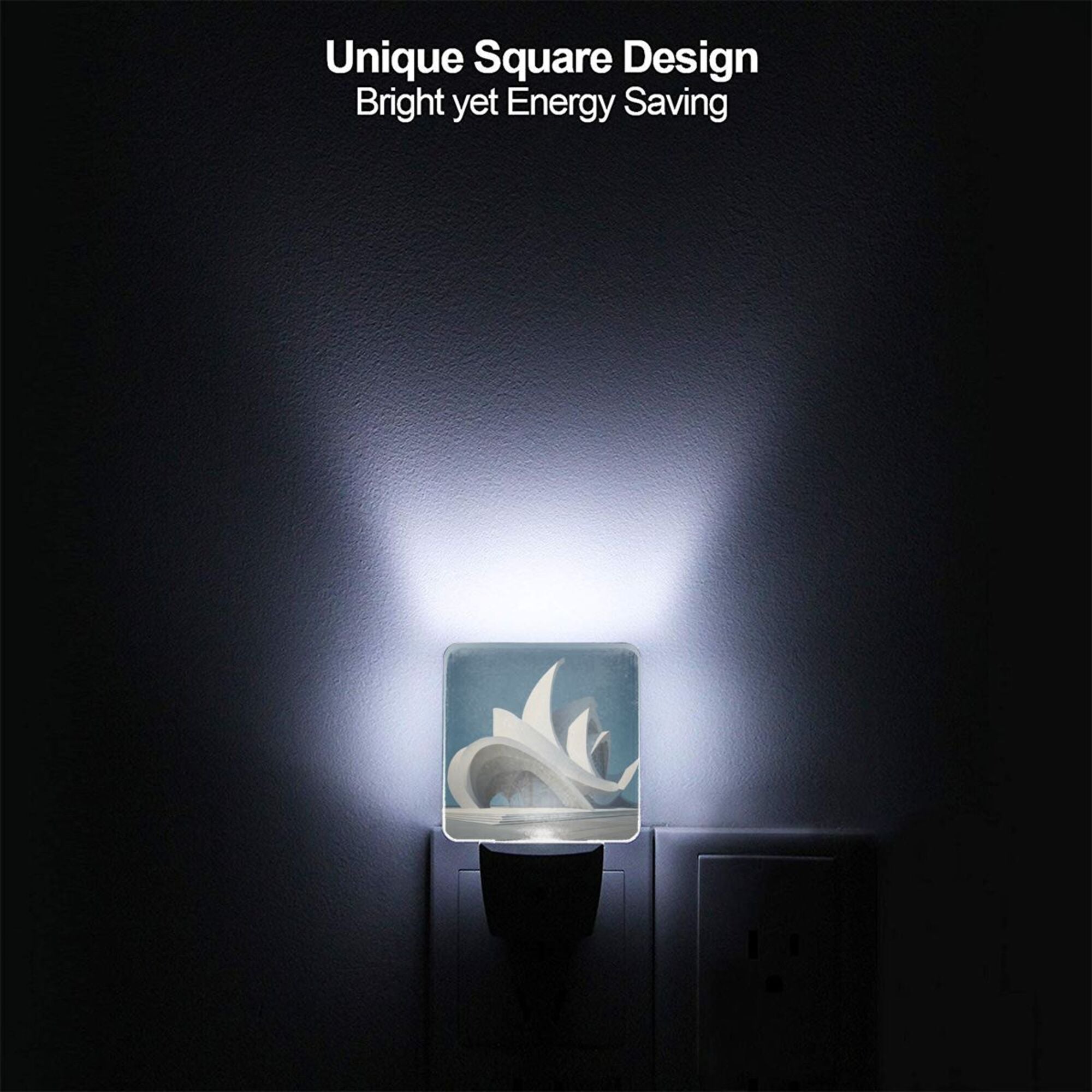 Modern Architectural Pattern Smart Sensor Night Light - Size 4.95×2.95 inches, Energy - Saving Soft Light Decorative Light