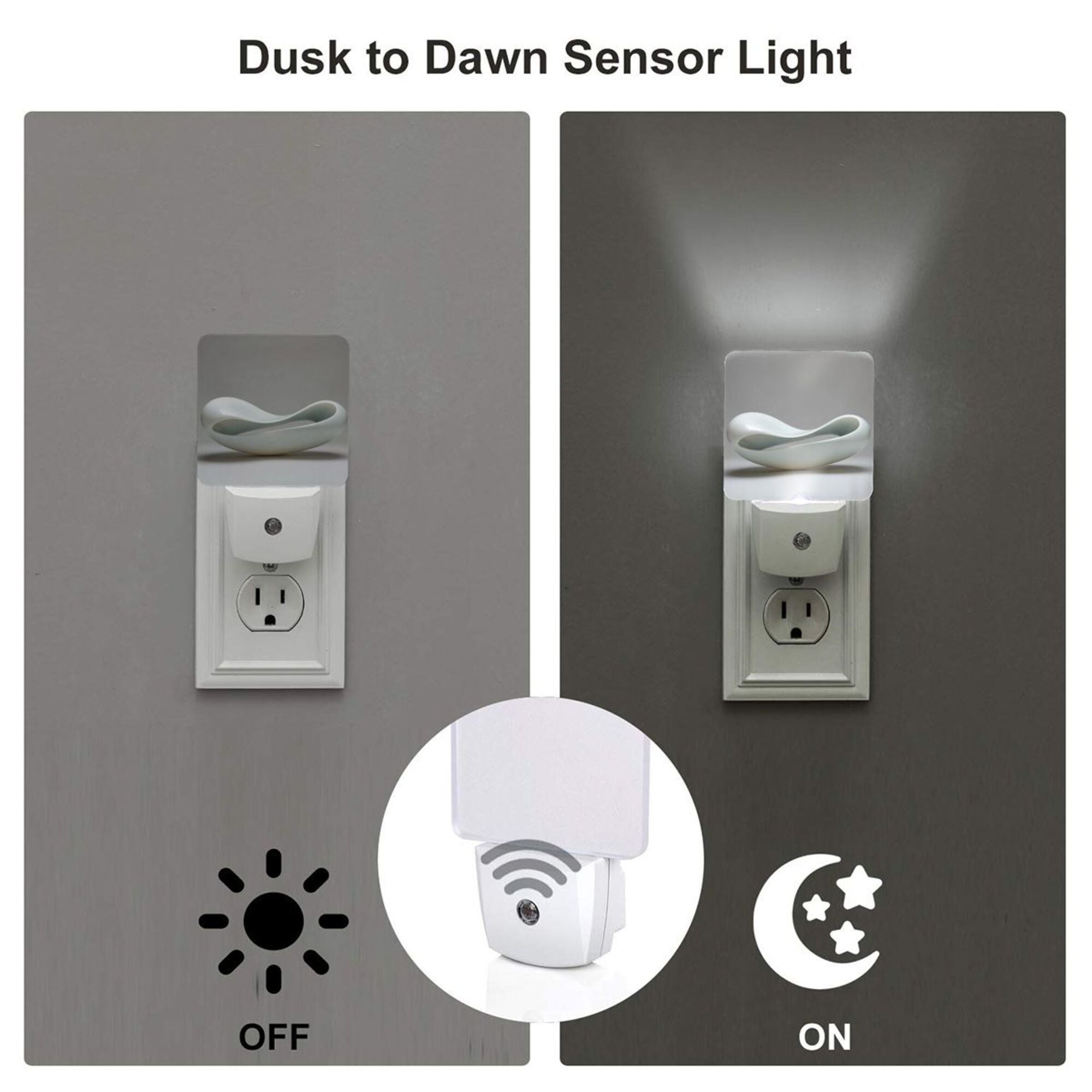 Art Ceramic Pattern Smart Sensor Night Light - Size 4.95×2.95 inches, Energy - Saving Soft Light Decorative Light