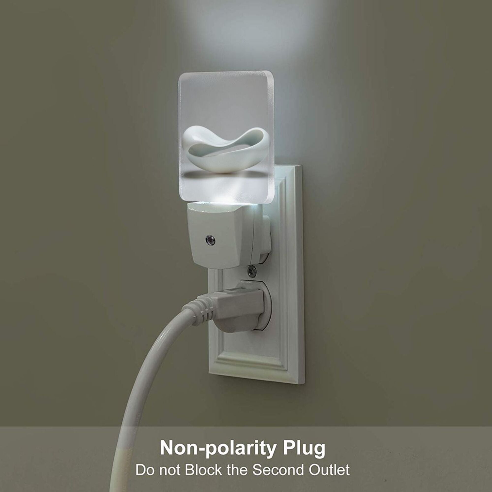 Art Ceramic Pattern Smart Sensor Night Light - Size 4.95×2.95 inches, Energy - Saving Soft Light Decorative Light