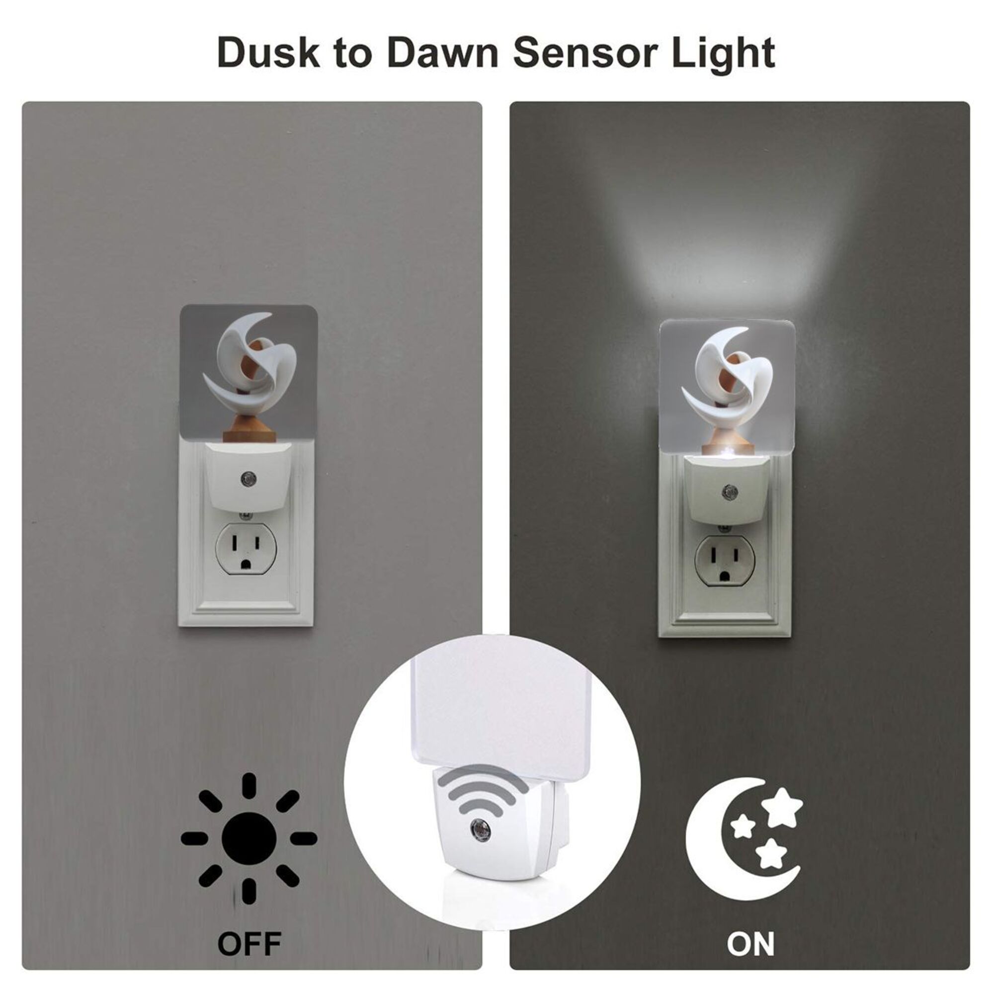 Art Sculpture Pattern Smart Sensor Night Light - Size 4.95×2.95 inches, Energy - Saving Soft Light Decorative Light