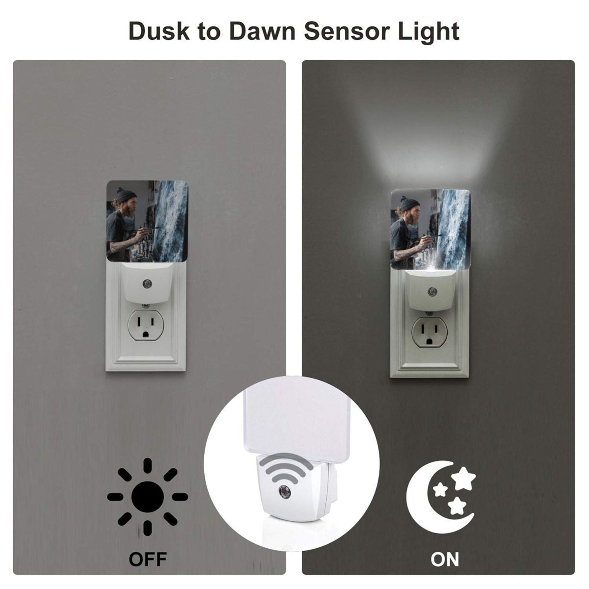 Art Creation Scene Sensor Night Light - Size 4.95×2.95 inches, Smart Light - Sensing Energy - Saving Decorative Light