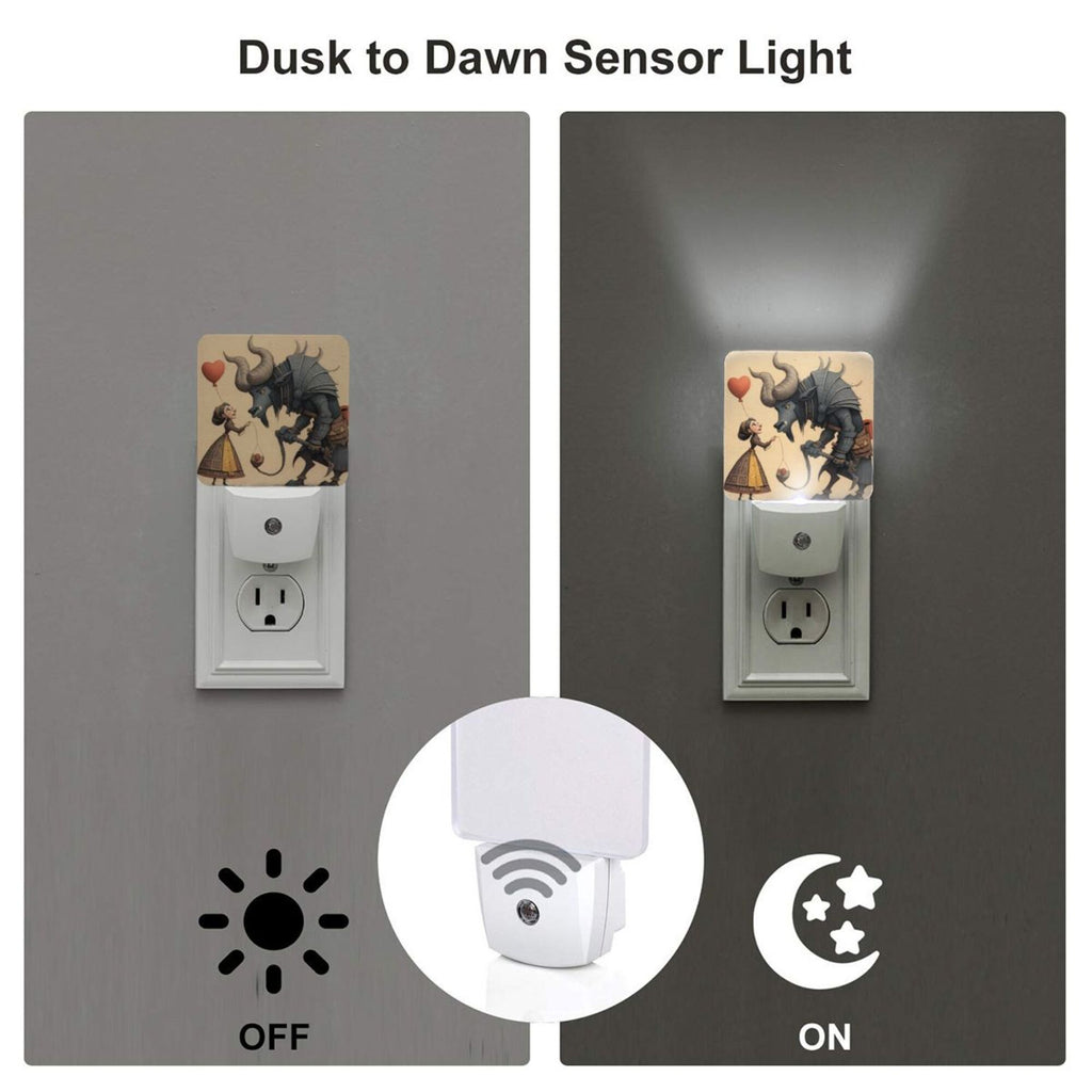 Fairy - Tale Illustration Smart Sensor Night Light - Size 4.95×2.95 inches, Energy - Saving Soft Light Decorative Light