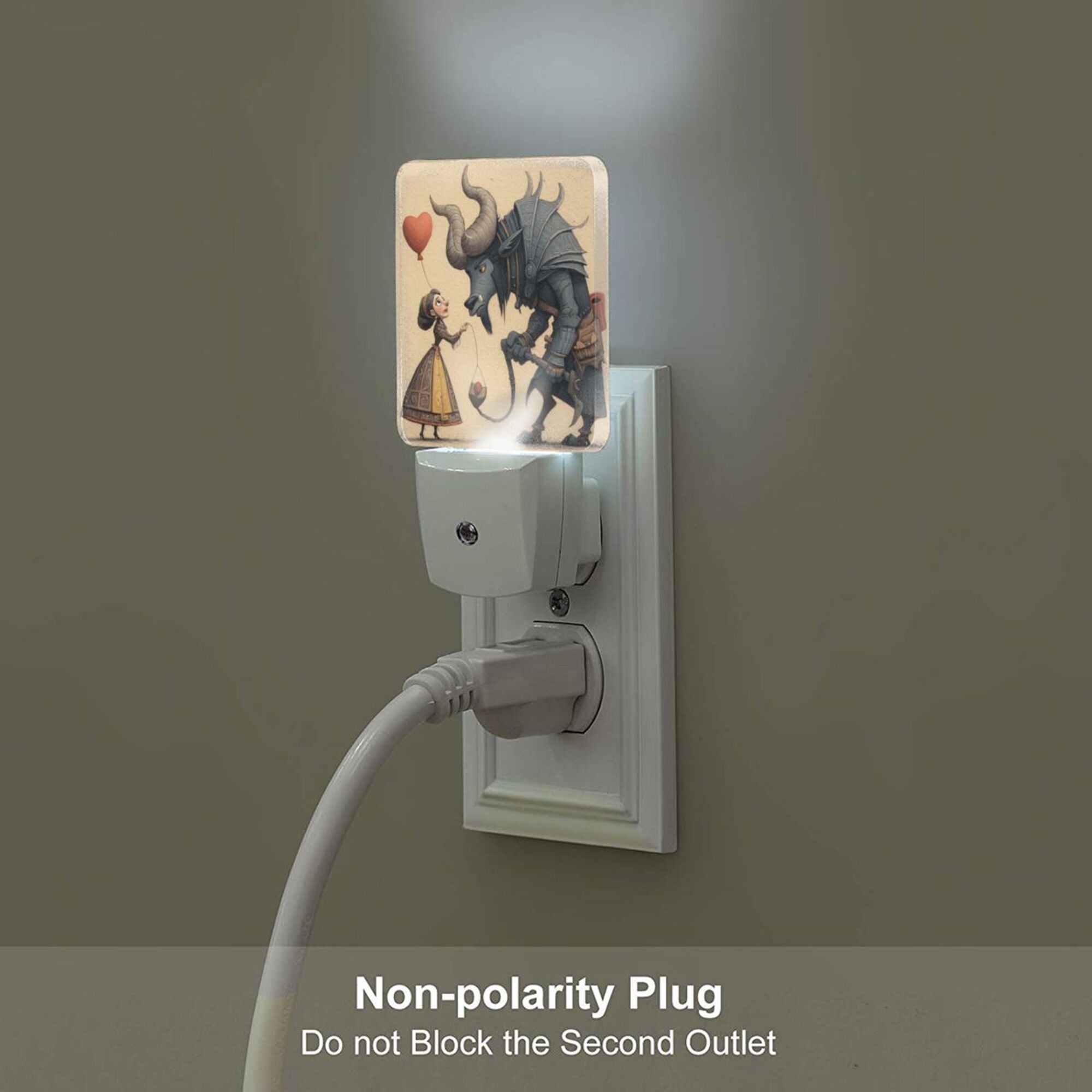 Fairy - Tale Illustration Smart Sensor Night Light - Size 4.95×2.95 inches, Energy - Saving Soft Light Decorative Light