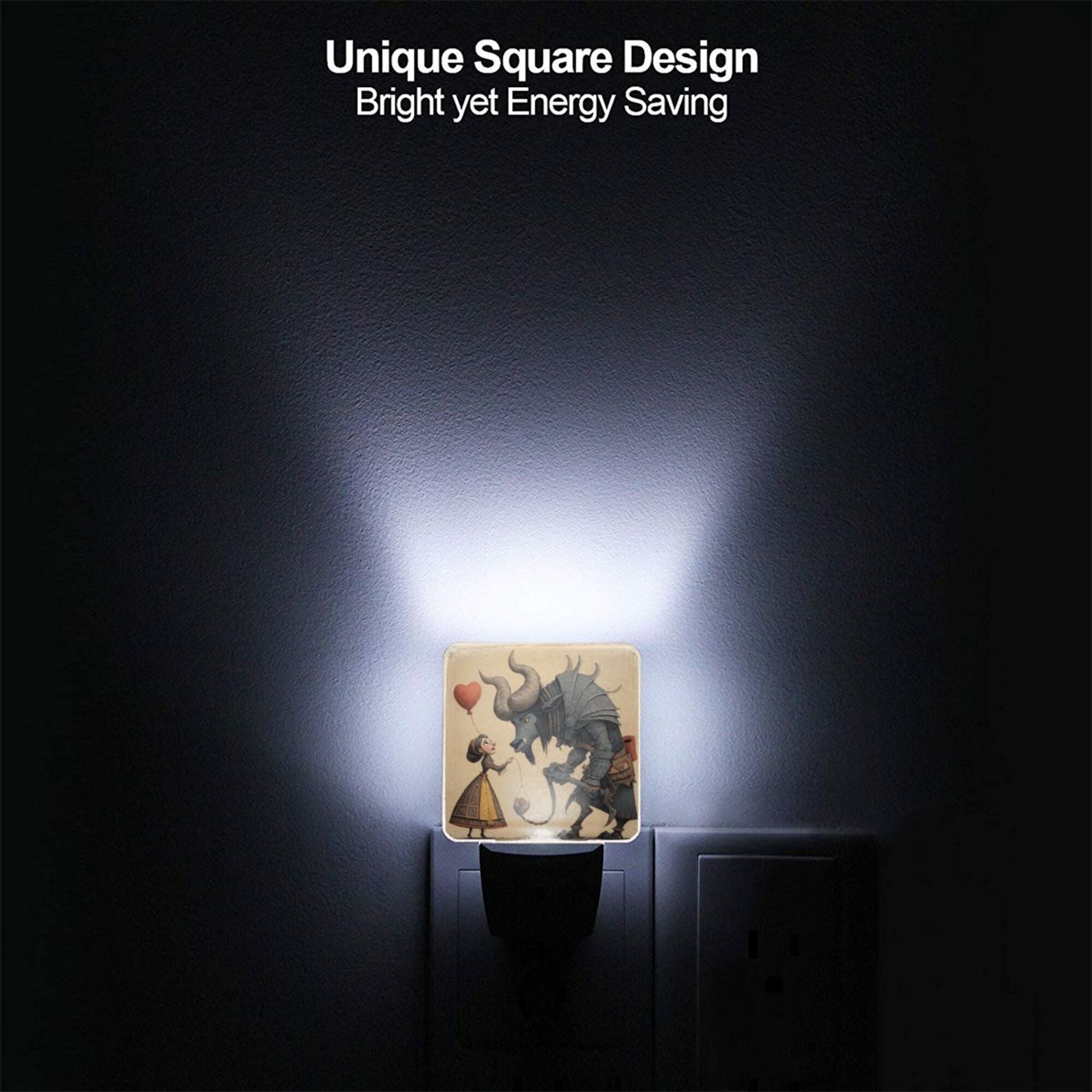 Fairy - Tale Illustration Smart Sensor Night Light - Size 4.95×2.95 inches, Energy - Saving Soft Light Decorative Light