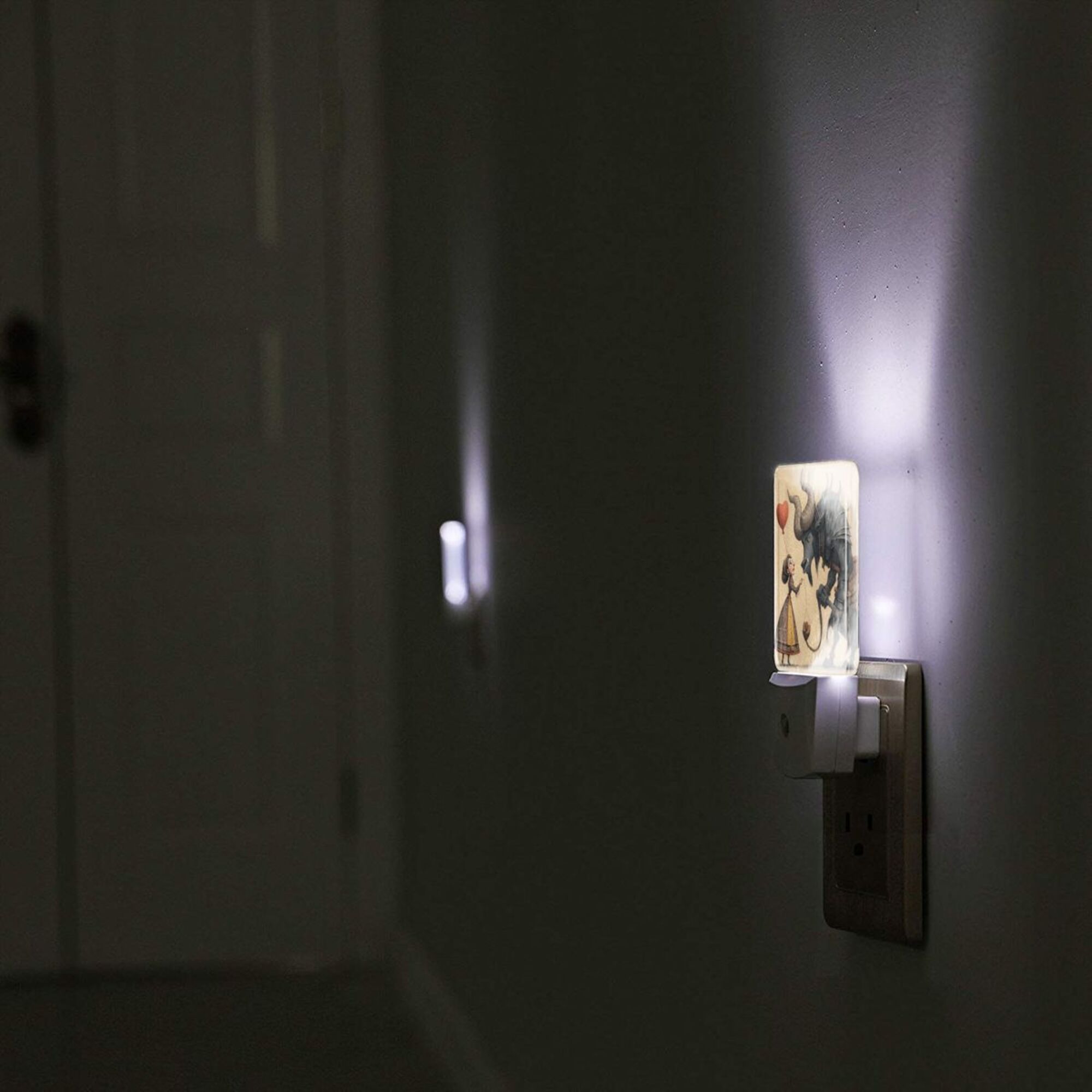 Fairy - Tale Illustration Smart Sensor Night Light - Size 4.95×2.95 inches, Energy - Saving Soft Light Decorative Light