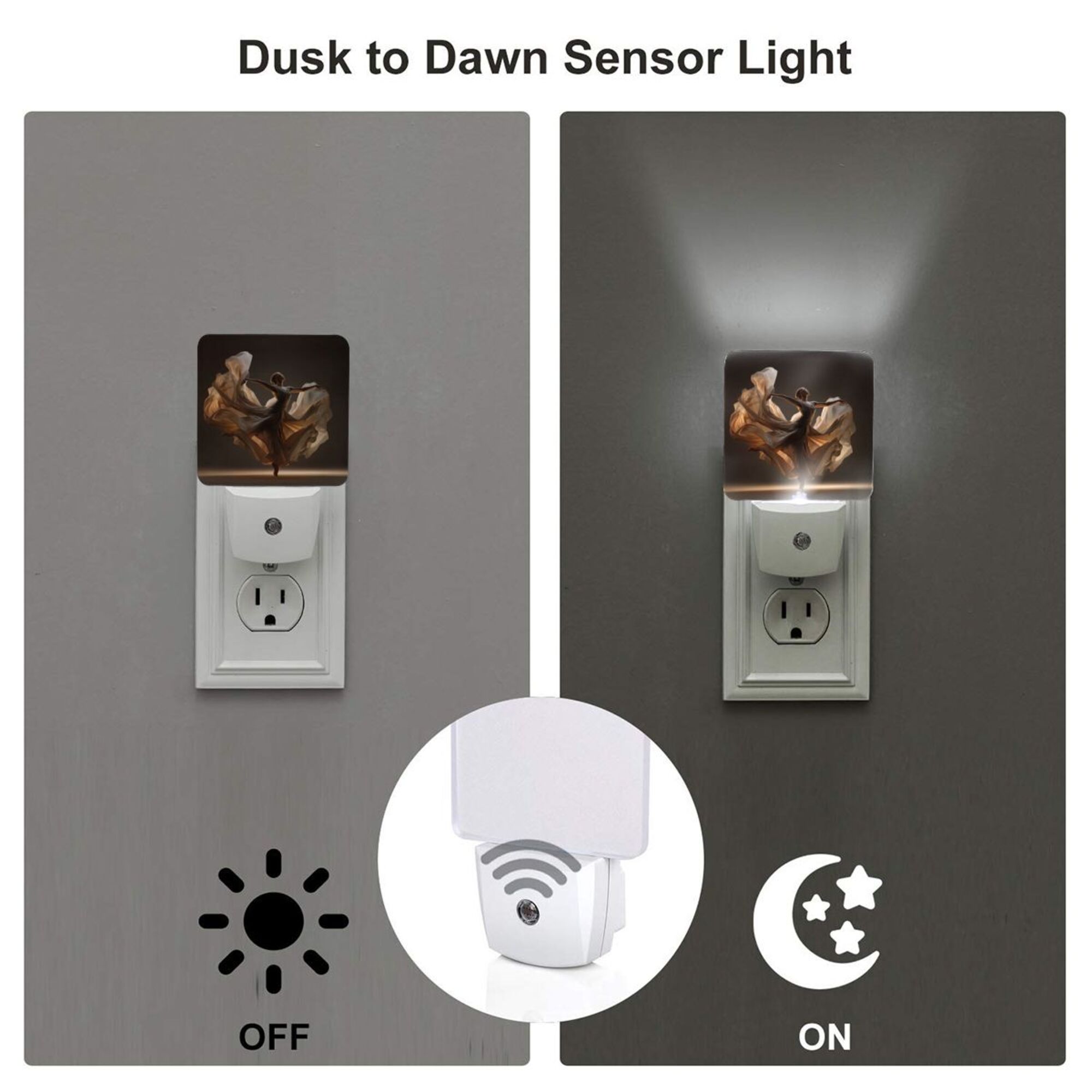 Artistic Dancer Pattern Smart Sensor Night Light - Size 4.95×2.95 inches, Energy - Saving Soft Light Decorative Light