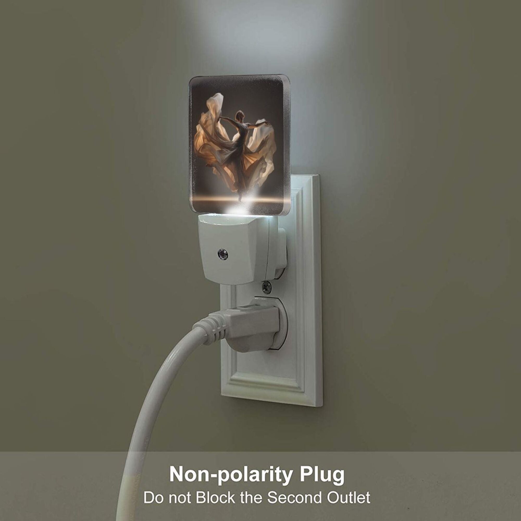 Artistic Dancer Pattern Smart Sensor Night Light - Size 4.95×2.95 inches, Energy - Saving Soft Light Decorative Light