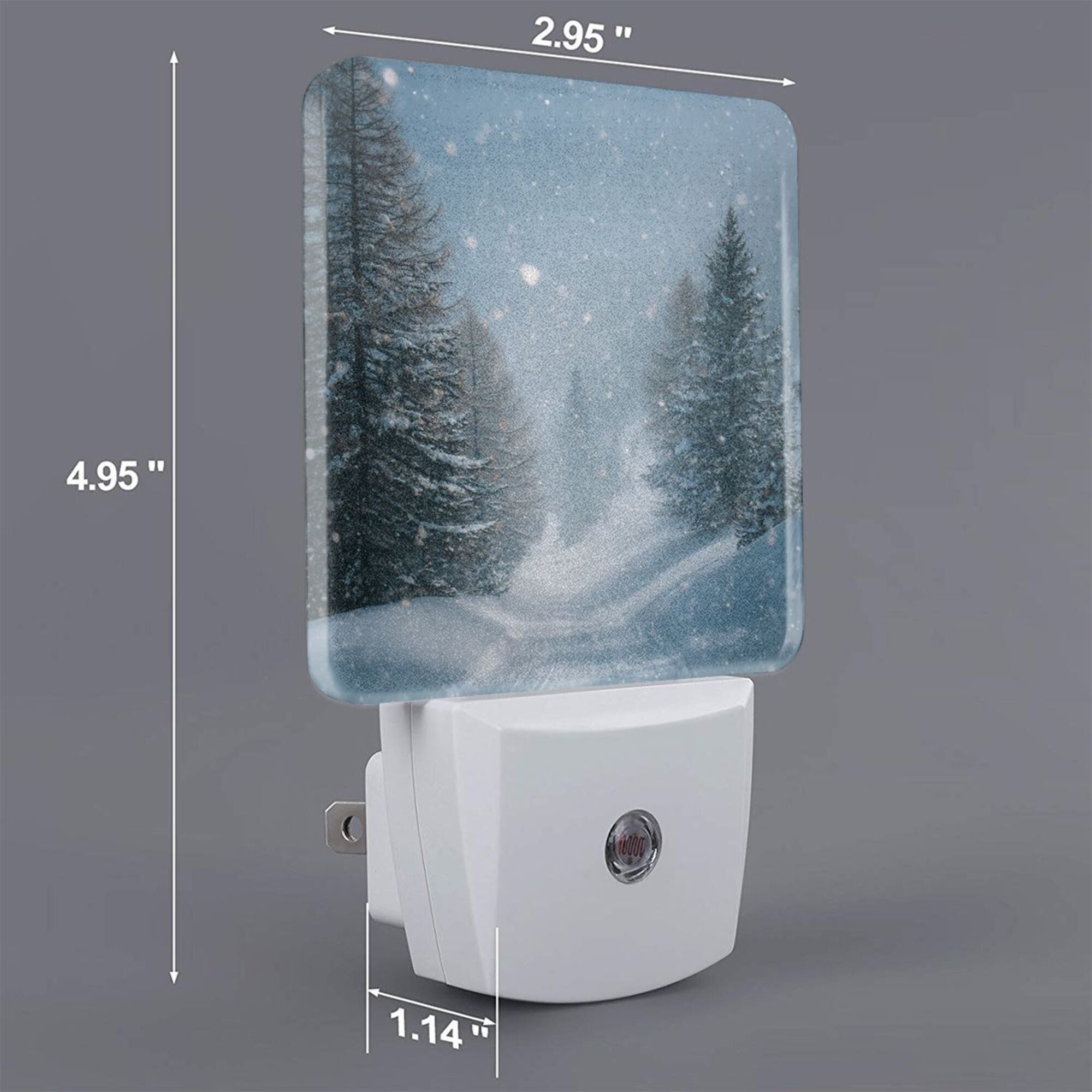 Snow Scene Art Smart Sensor Night Light - Size 4.95×2.95 inches, Energy - Saving Soft Light Decorative Light