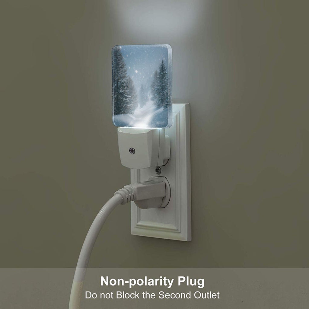 Snow Scene Art Smart Sensor Night Light - Size 4.95×2.95 inches, Energy - Saving Soft Light Decorative Light