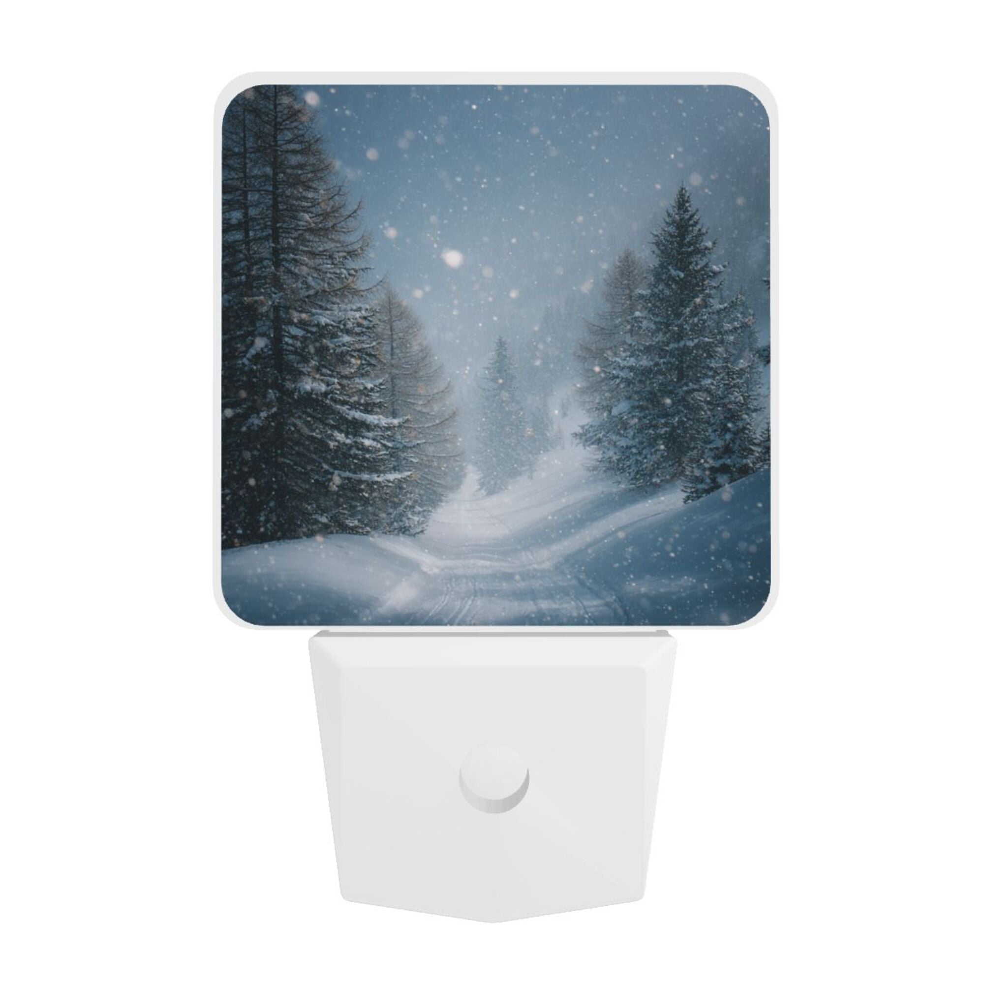 Snow Scene Art Smart Sensor Night Light - Size 4.95×2.95 inches, Energy - Saving Soft Light Decorative Light