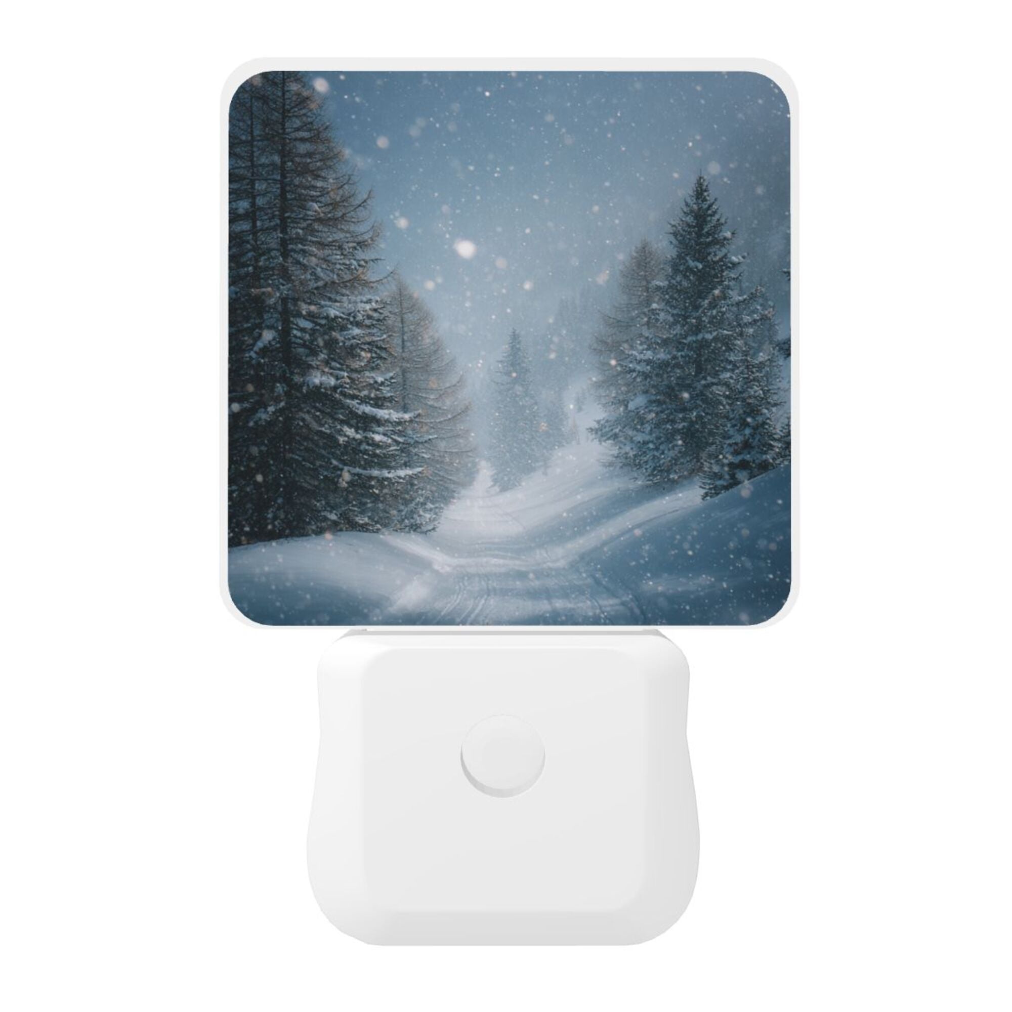 Snow Scene Art Smart Sensor Night Light - Size 4.95×2.95 inches, Energy - Saving Soft Light Decorative Light
