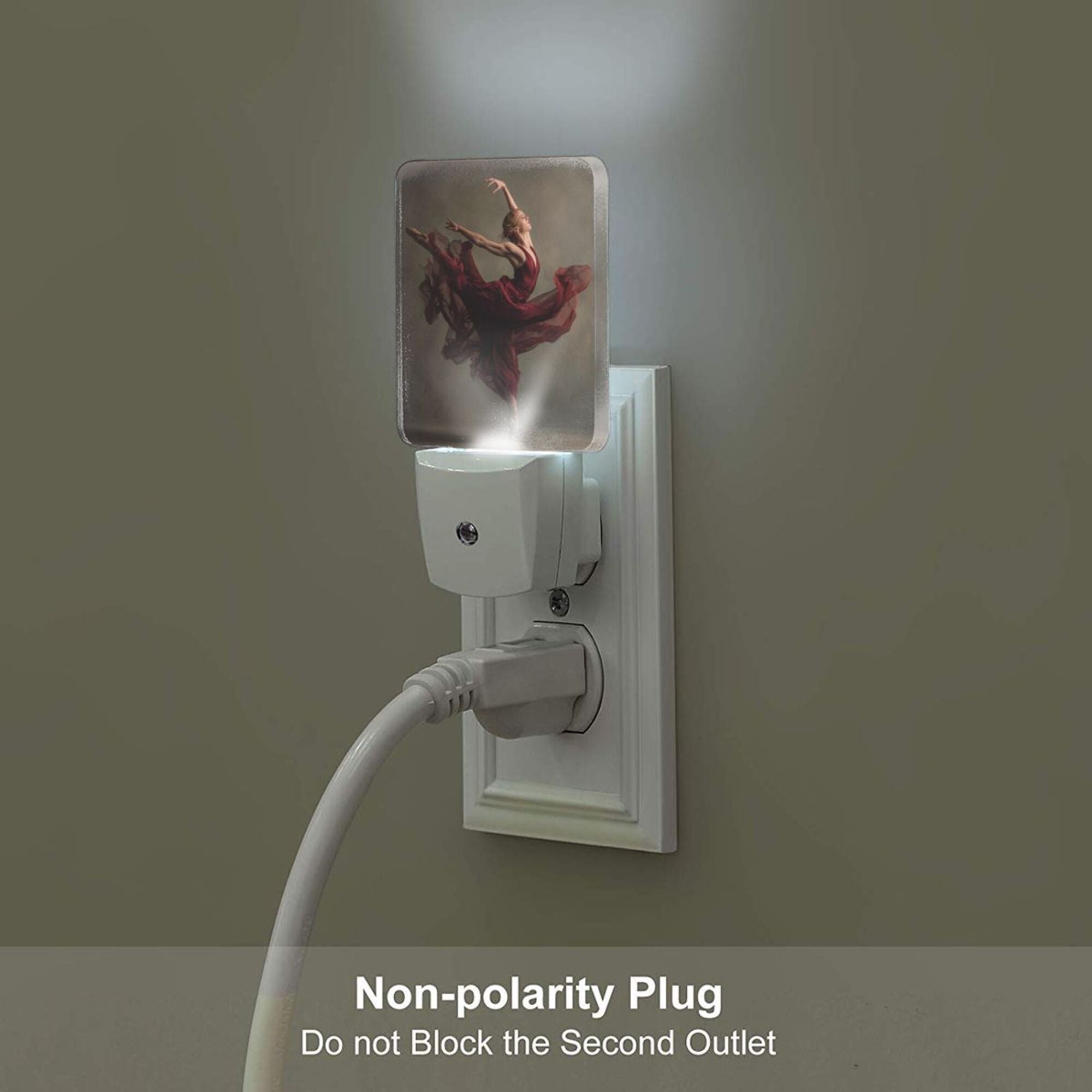 Artistic Dancer Pattern Smart Sensor Night Light - Size 4.95×2.95 inches, Energy - Saving Soft Light Decorative Light