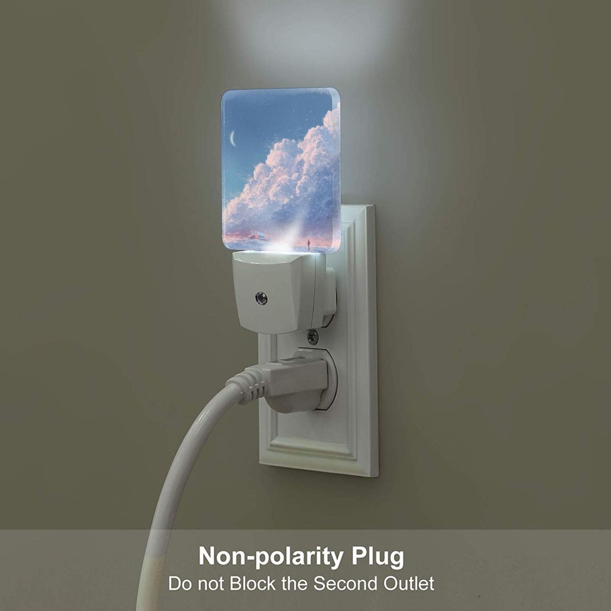 Dreamy Cloudscape Smart Sensor Night Light - Size 4.95×2.95 inches, Energy - Saving Soft Light Decorative Light